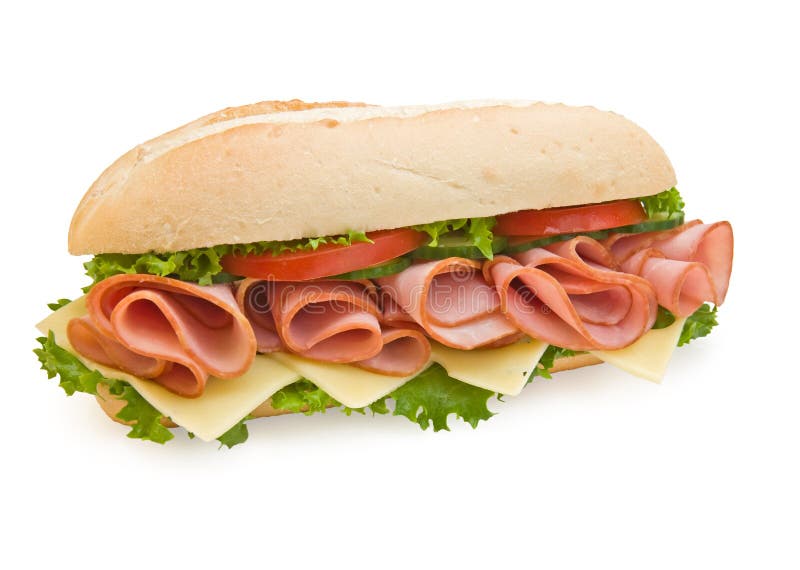 Ham tła kanapki sub szwajcarski white