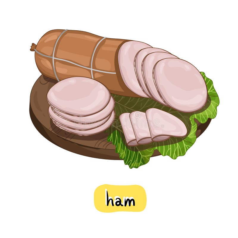 Ham on white background. royalty free illustration Ham on white background. royalty free illustration