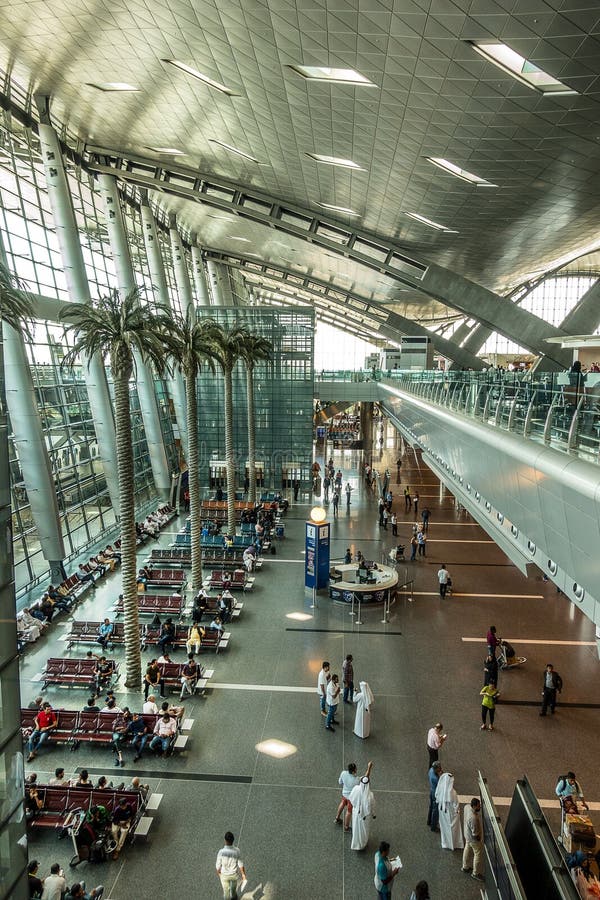 Hamad International Airport in Doha Katar Redaktionelles Stockfoto