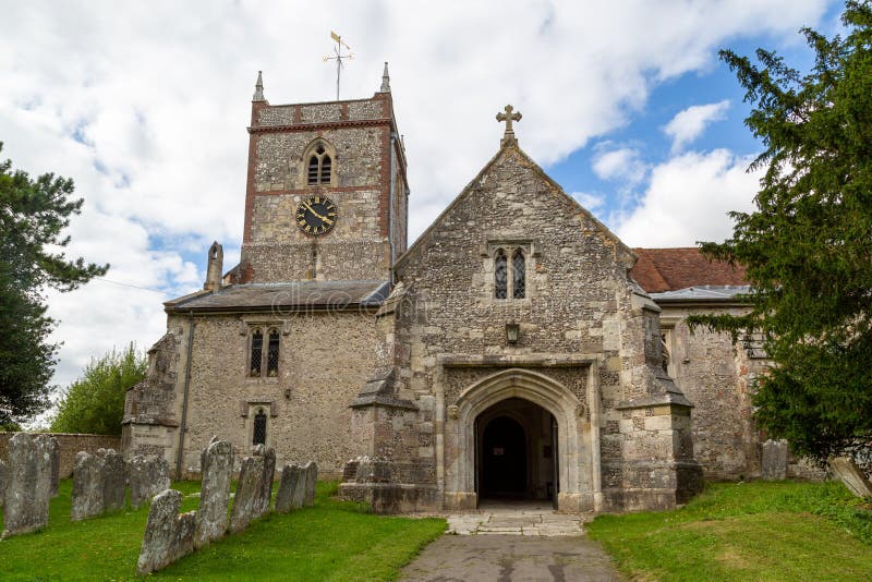 08/30/2020 Hambledon, Hampshire, UK The exterior of the church St Peter and St Paul in Hambledon Hampshire, A typical English