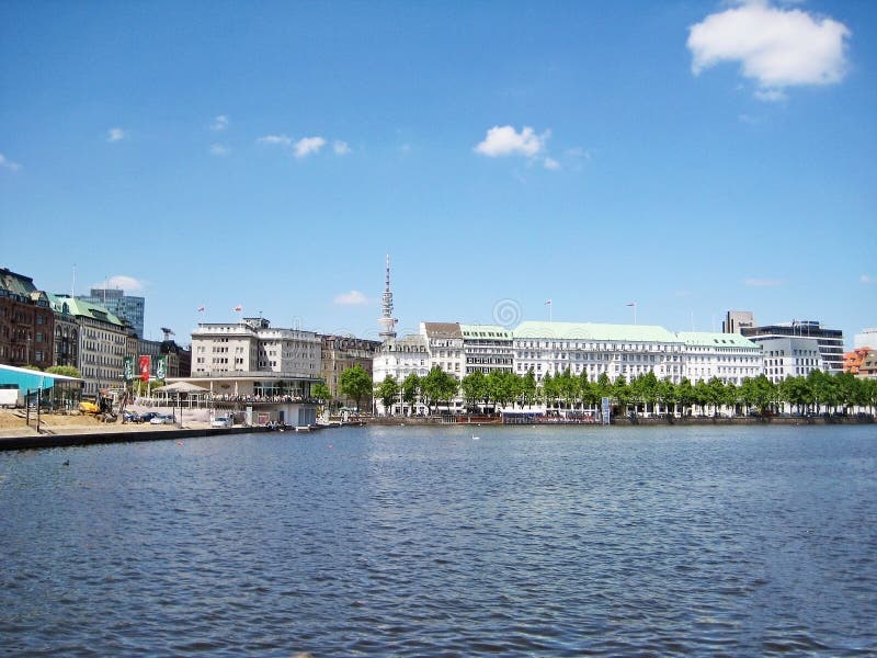  Hamburg  Binnenalster Nachts Stockbild Bild von 