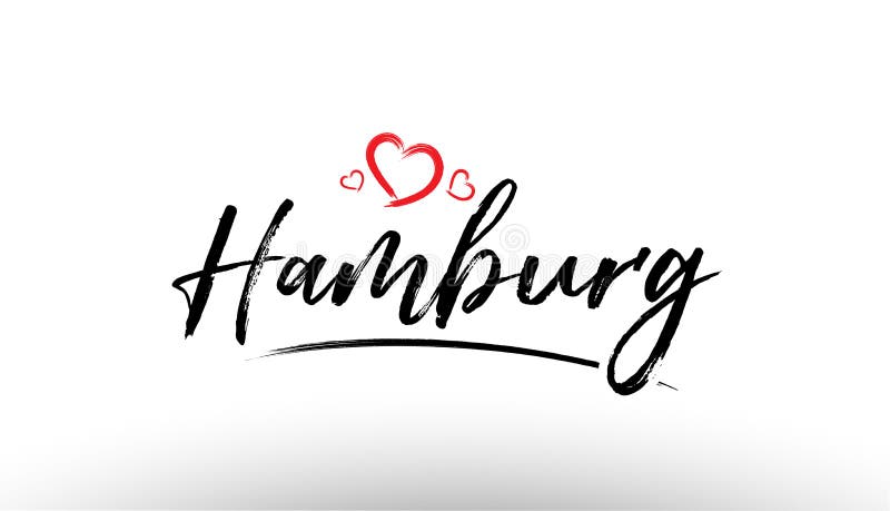 Hamburg Europe European City Name Love Heart Tourism Logo Icon D Stock ...