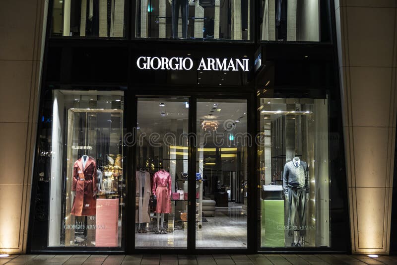 Giorgio Armani Luxury Clothing Store at Night in Hamburg, Germany ...