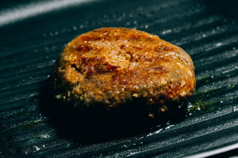 Hamburg Meat Grilling in a Pan One of the Main Ingredients of a