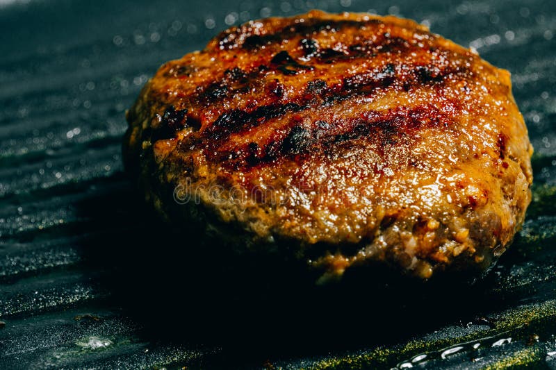 Hamburg Meat Grilling in a Pan One of the Main Ingredients of a