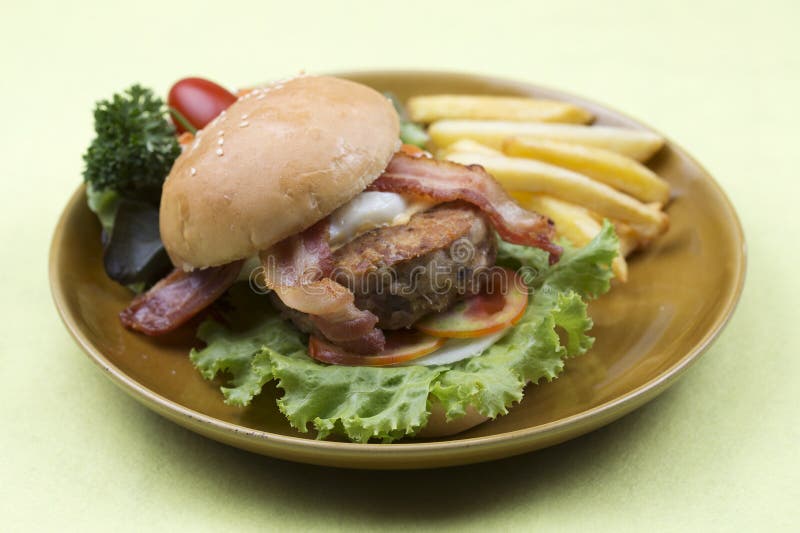Hamburger beef bacon royalty free stock images
