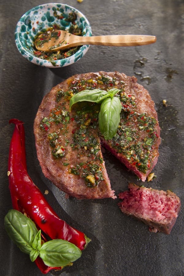 Hamburger stock image. Image of unhealthy, basil, hamburger 56280097