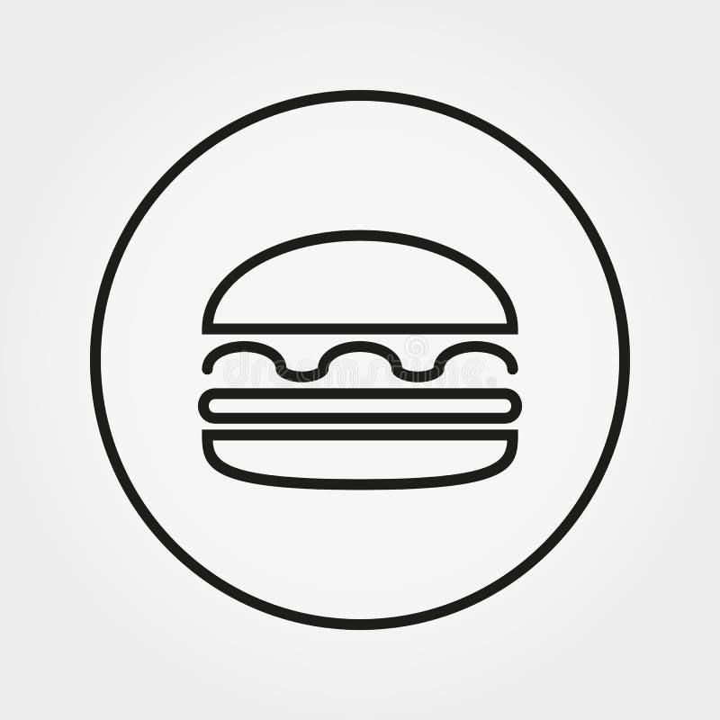 Hamburger, cheeseburger, hamburger ikona wektor Editable Cienieje lini? royalty ilustracja Hamburger, cheeseburger, hamburger ikona wektor Editable Cienieje lini? royalty ilustracja