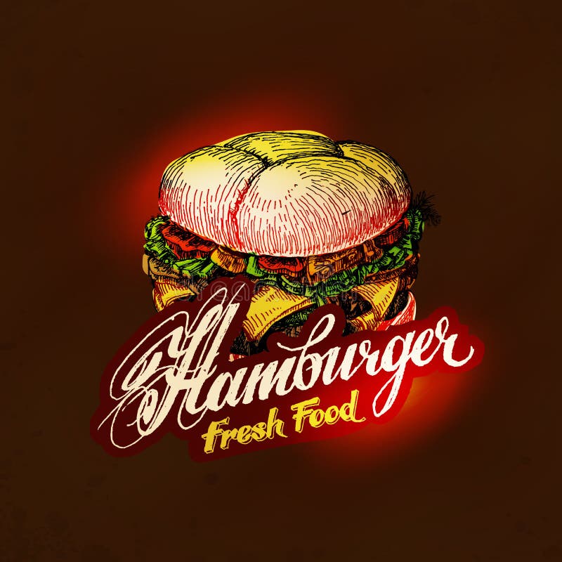 Hamburger con carne, lattuga, formaggio ed il pomodoro illustrazione vettoriale