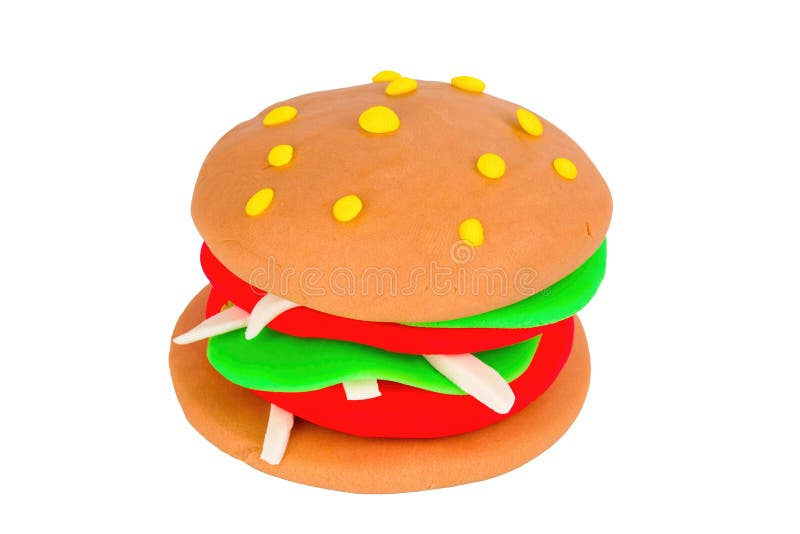 Hamburger De Pâte à Modeler Image stock - Image du artistique, décoratif:  60368299