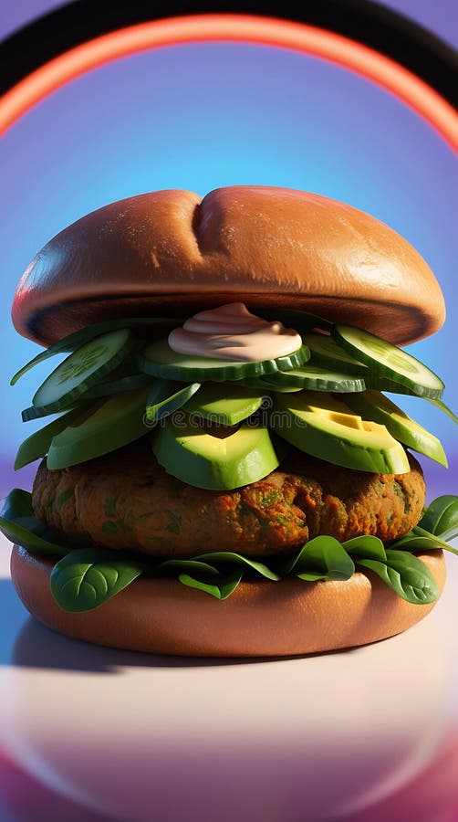 Hamburger di manzo fresco di classe con pancetta croccante illustrazione vettoriale