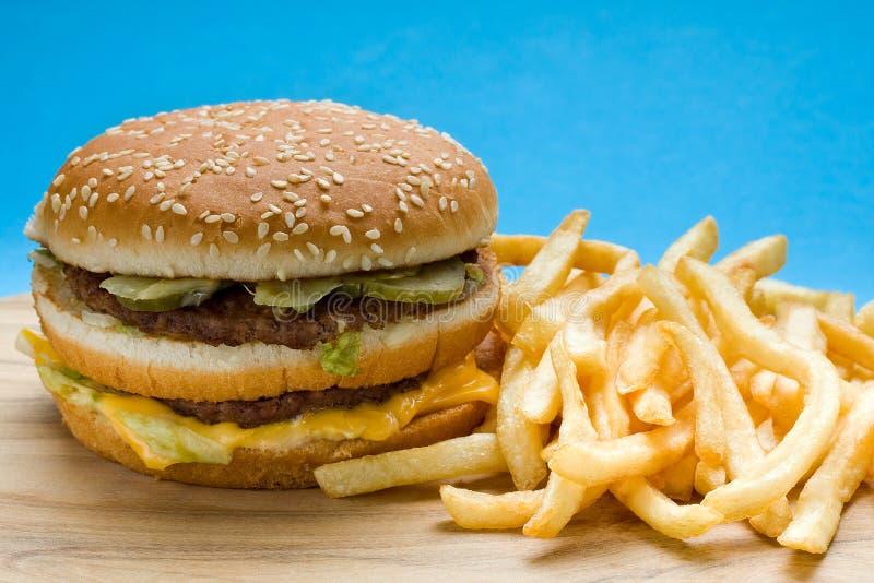 Hamburger And French Fries Stock Image Image Of Away 30601205