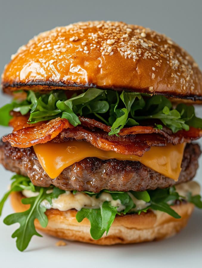 Hamburger gastronomique au bacon et au fromage illustration libre de droits