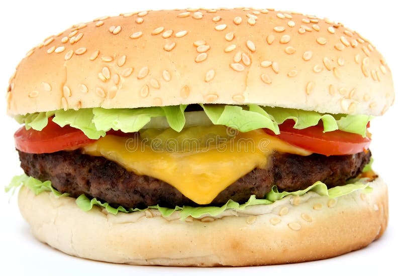 Hamburger, hamburguer do queijo da carne com tomate