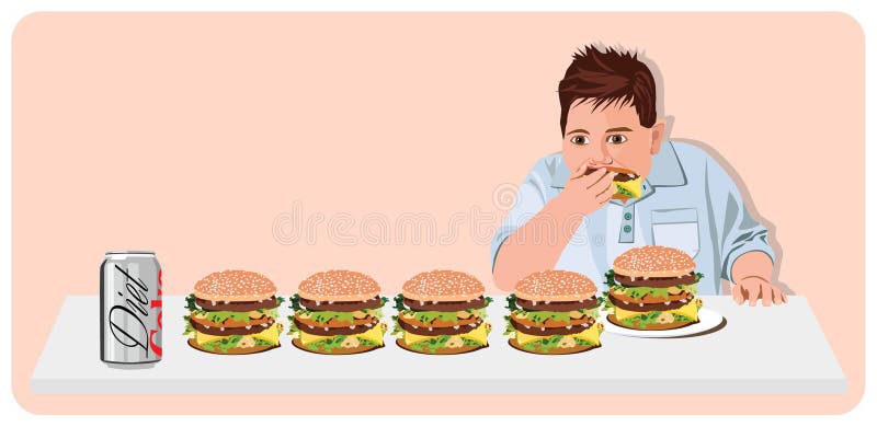 Hamburger mangiatori di uomini del fumetto royalty illustrazione gratis Hamburger mangiatori di uomini del fumetto royalty illustrazione gratis
