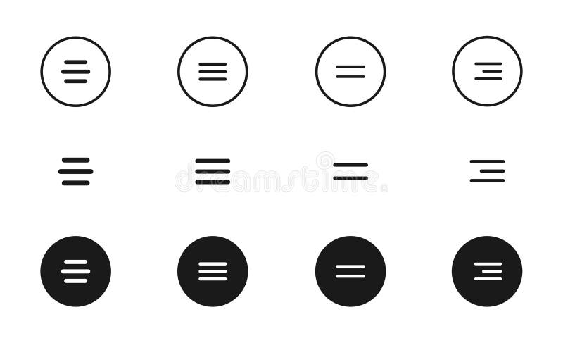 Hamburger menu buttons vector icon set. Web or mobile app navigation interface simple line signs. Website or application creative