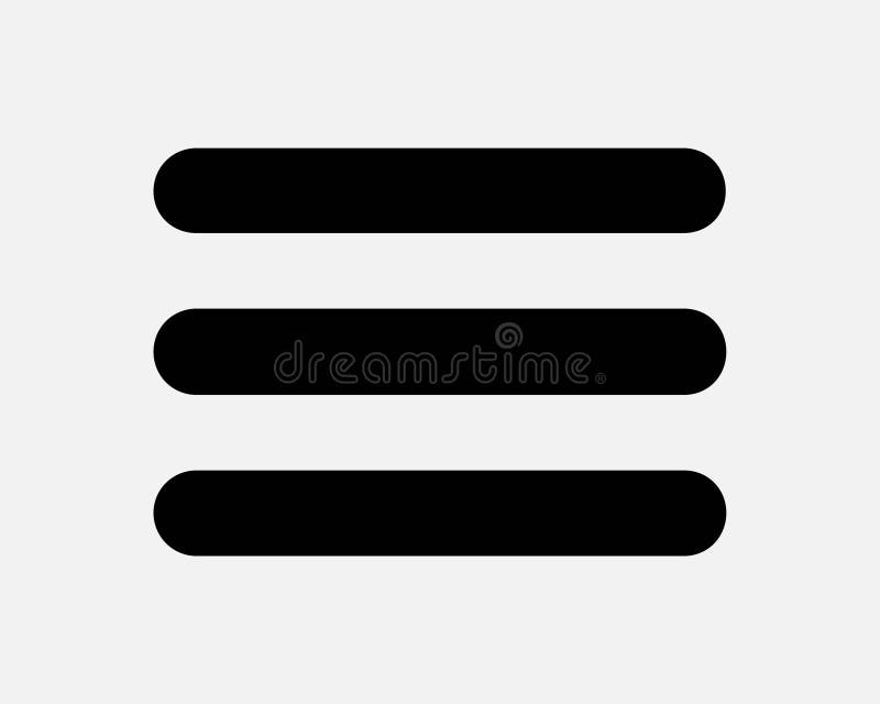 Hamburger Menu Selection Three Lines Option Website Navigation Navigate Open List Icon Symbol Sign Graphic Illustration stock illustration