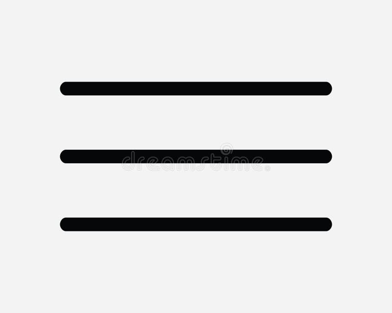 Hamburger Menu Icon. Web Website App Navigate Navigation Button UX UI User Interface Dropdown Drop Down Three Lines Symbol Sign stock illustration