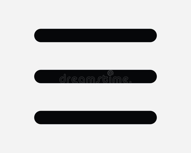Hamburger Menu Line Three Lines 3 Web Navigation App UX UI UXUI More List Application User Site Bar Icon Sign Symbol Vector stock illustration