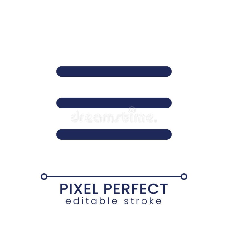 Hamburger Menu Pixel Perfect Linear Ui Icon Stock Vector - Illustration ...