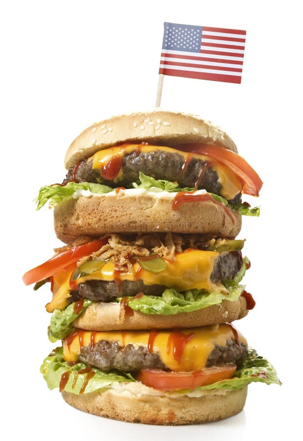 Hamburger Savoureux De XXL Avec Le Drapeau Des Etats-Unis Série Image ...