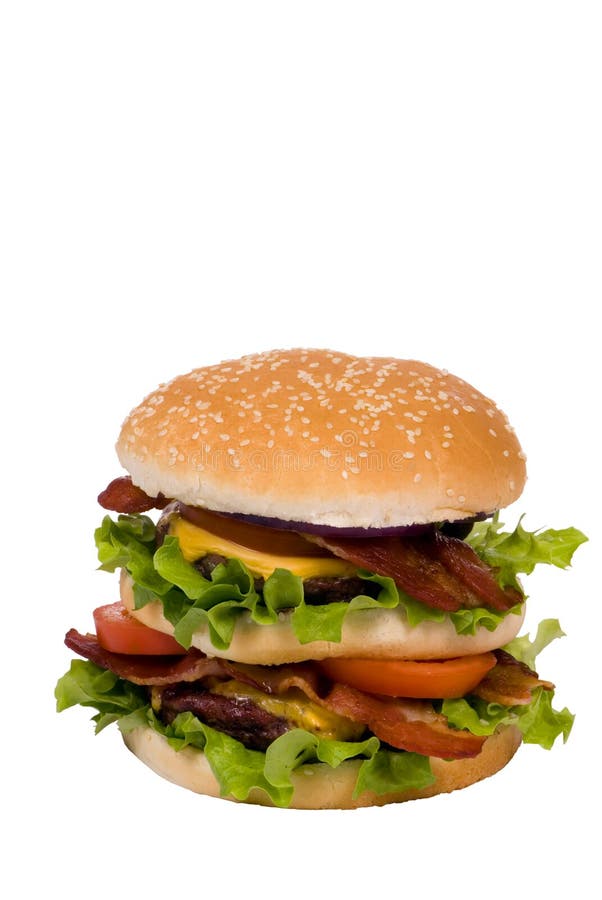 Hamburger Series (Bacon Cheeseburger Whole) Stock Image - Image of