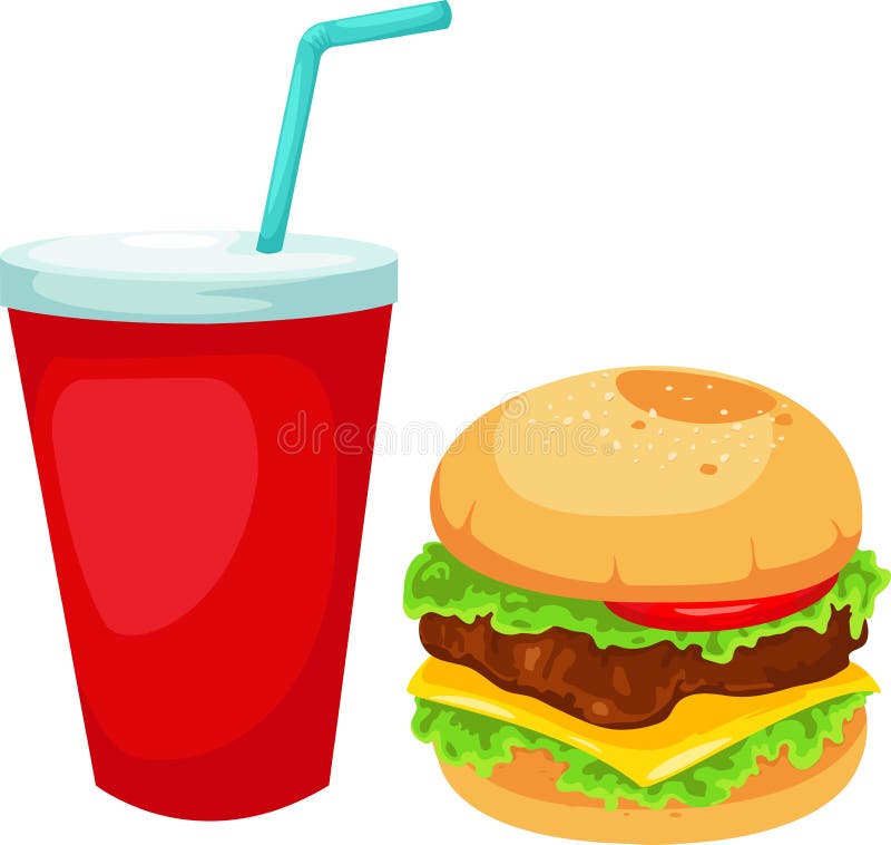 Hamburger illustration of isolated on white background. Beefburger vectors