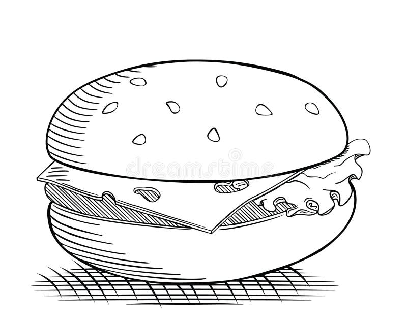 Hamburgeru rysunek royalty ilustracja Hamburgeru rysunek royalty ilustracja