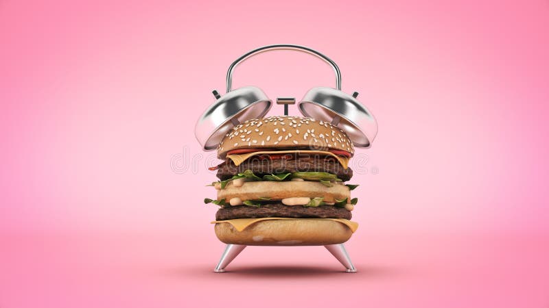 Hamburgerwekker het 3d teruggeven royalty-vrije illustratie Hamburgerwekker het 3d teruggeven royalty-vrije illustratie