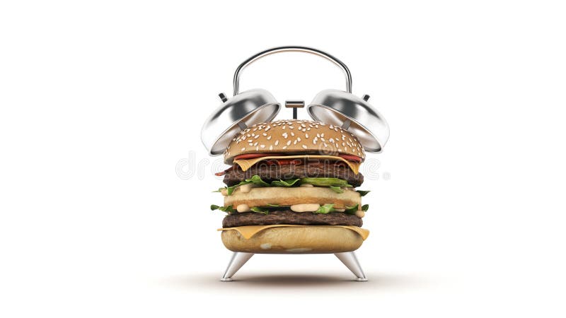 Hamburgerwekker het 3d teruggeven vector illustratie Hamburgerwekker het 3d teruggeven vector illustratie