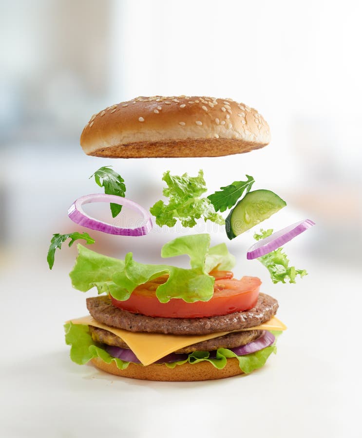 Hamburguer imagem de stock royalty free Hamburguer imagem de stock royalty free