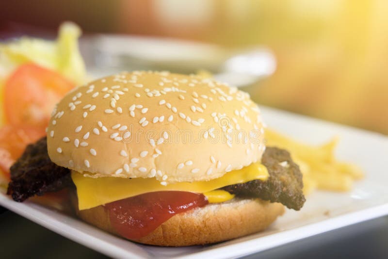 Hamburguesa fotografía de archivo libre de regalías Hamburguesa fotografía de archivo libre de regalías