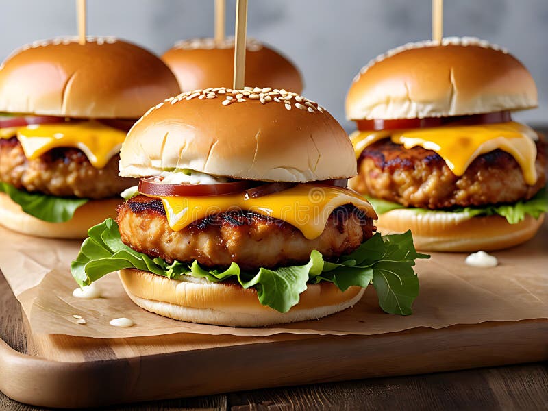 Hambúrguer Clássico Delicioso com Batatas Fritas ilustração stock