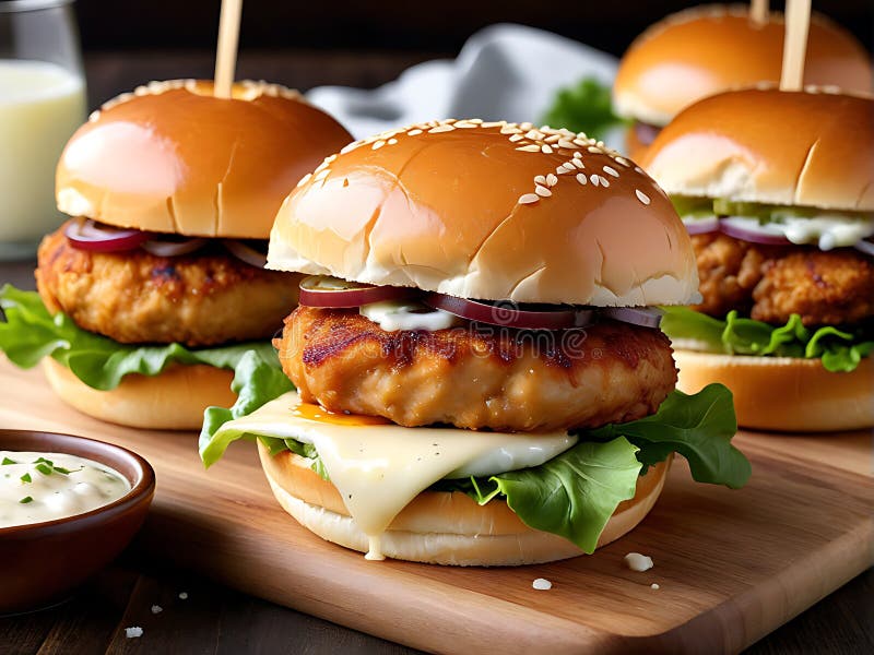 Hambúrguer Clássico Delicioso com Batatas Fritas ilustração stock