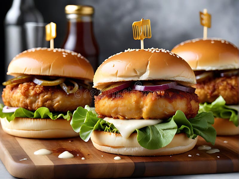 Hambúrguer Clássico Delicioso com Batatas Fritas ilustração do vetor