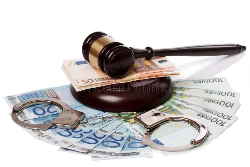 Hamer en bankbiljetten stock foto Hamer en bankbiljetten stock foto