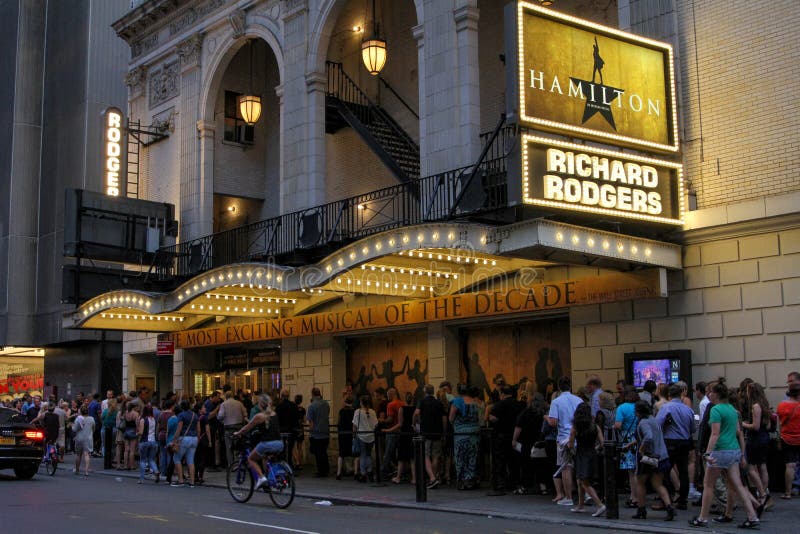 Hamilton Przy Richard Rogers Teatrem, Miasto Nowy Jork, NY Fotografia