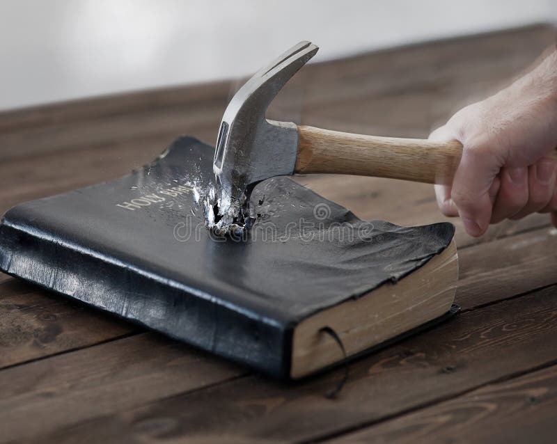 Hammer and Bible stock image. Image of cover, shatter 53307943