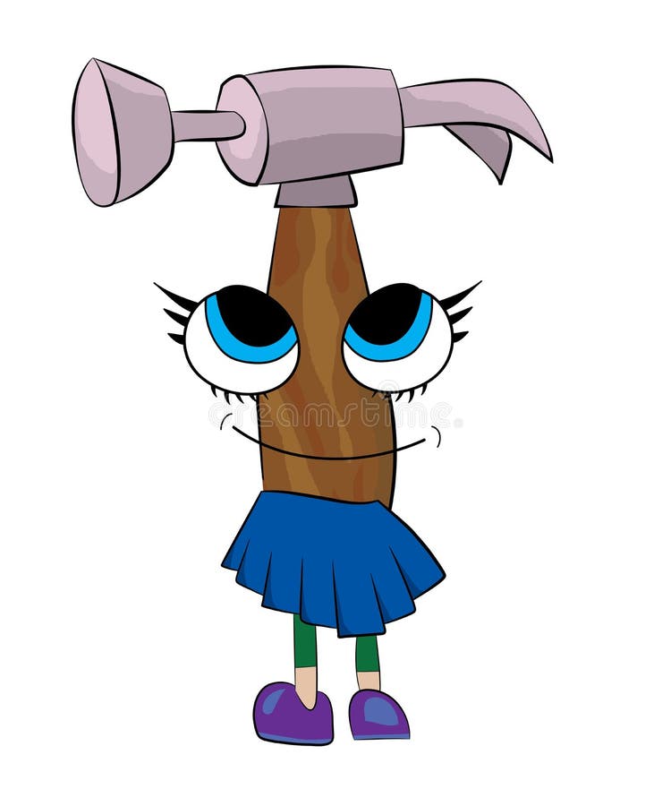 Hammer cartoon character stock vector. Illustration of gloves 23196034