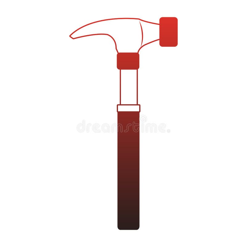 Hammer Construction Tool Red Lines Stock Vector Illustration of