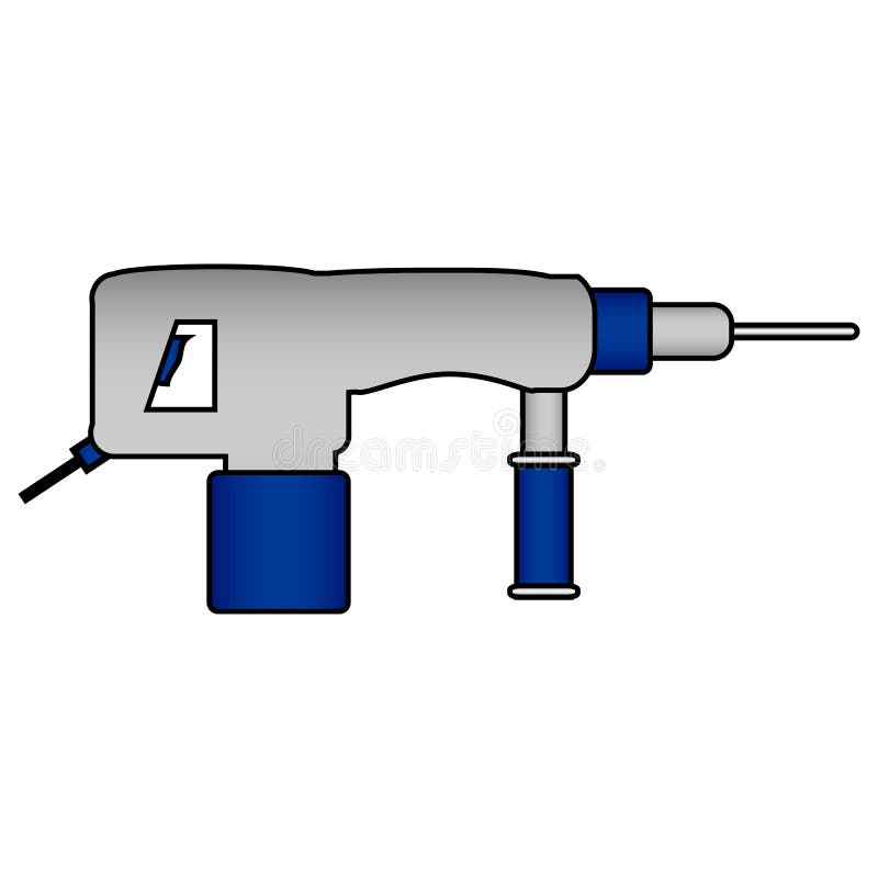 Hammer drill icon on white stock illustration. Illustration of handyman