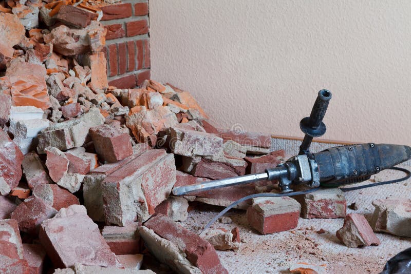 Hammer drill and rubble