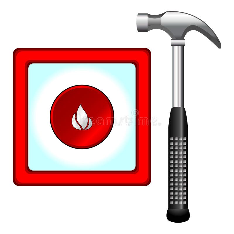 Hammer and fire box stock vector. Illustration of interface 7087730