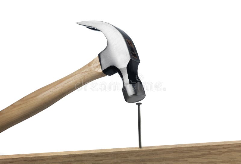 Isolated Hammer with Steel nail. Isolated Hammer with Steel nail