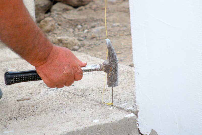Hammer hitting the wall stock photo. Image of rock, destruction 98766532