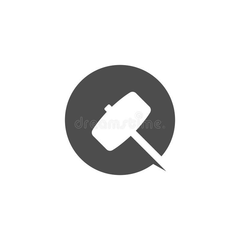 Hammer Icon Logo Flat Design Illustration Stock Illustration