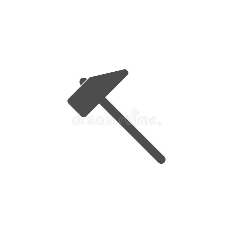 Hammer Icon Logo Flat Design Illustration Stock Illustration