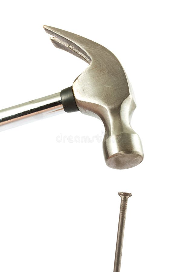 Hammer and nail stock photo. Image of action, isolated 25914108