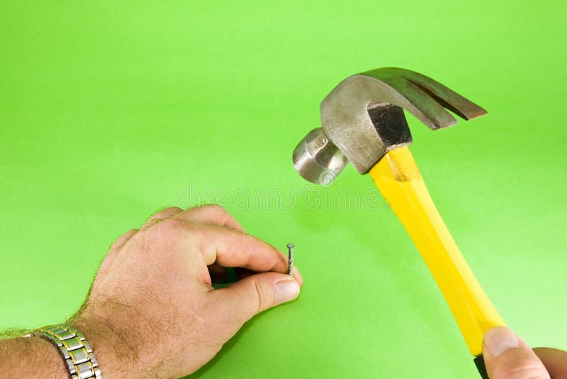 Hammer and Nail stock image. Image of bang, manufacture 36177