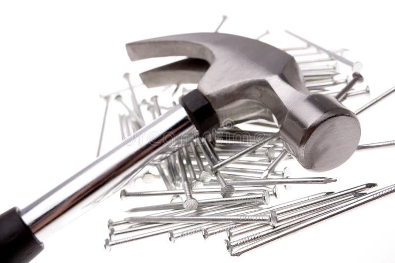 Hammer and nails stock photo. Image of renovation, carpentry 25251474